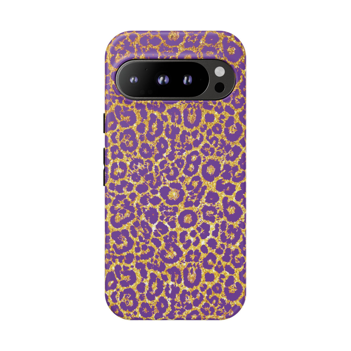 Purple Gold Leopard Tough Phone Case for iPhone, Galaxy, or Google Pixel
