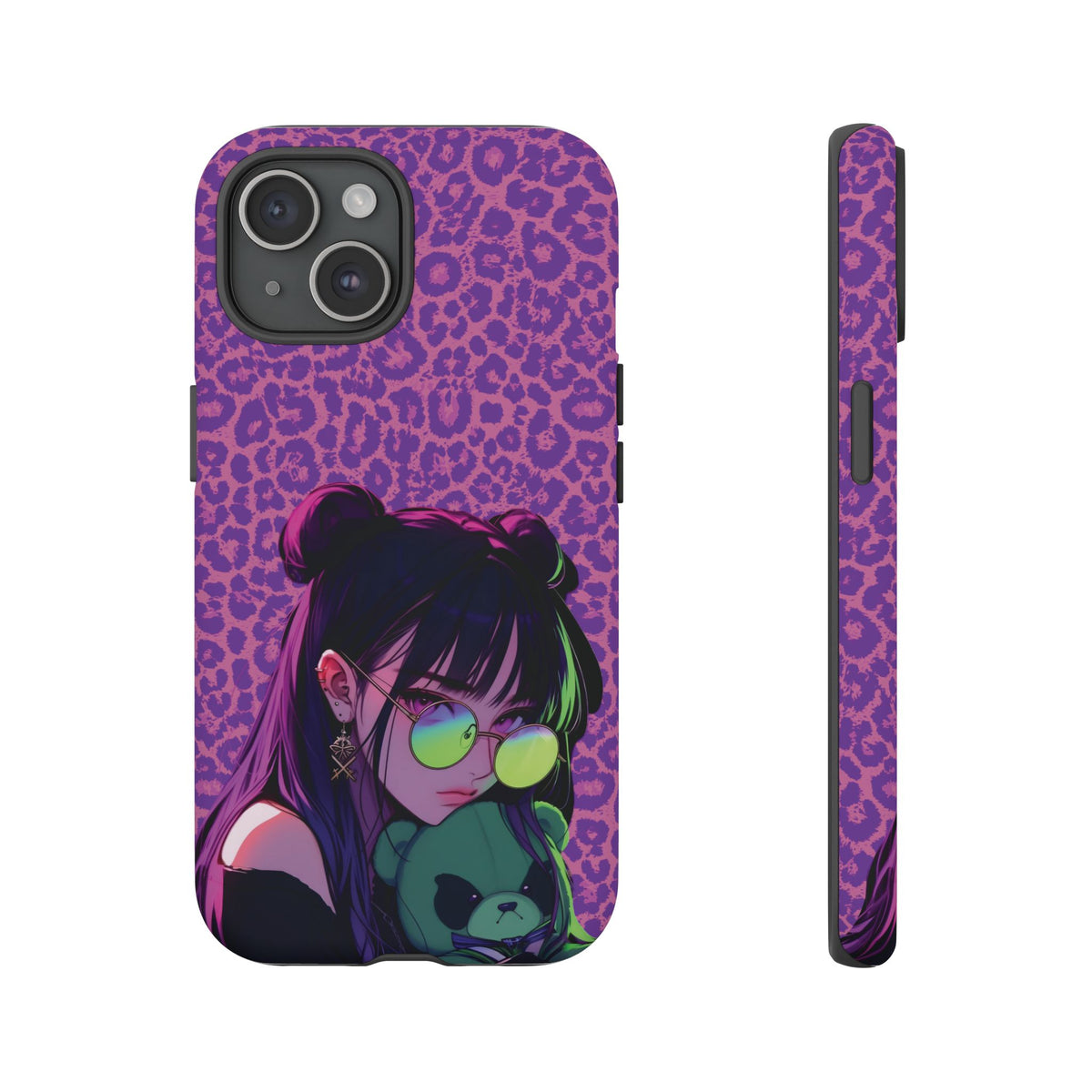 Purple Pink Leopard Kz iPhone, Galaxy and Google Tough Cases