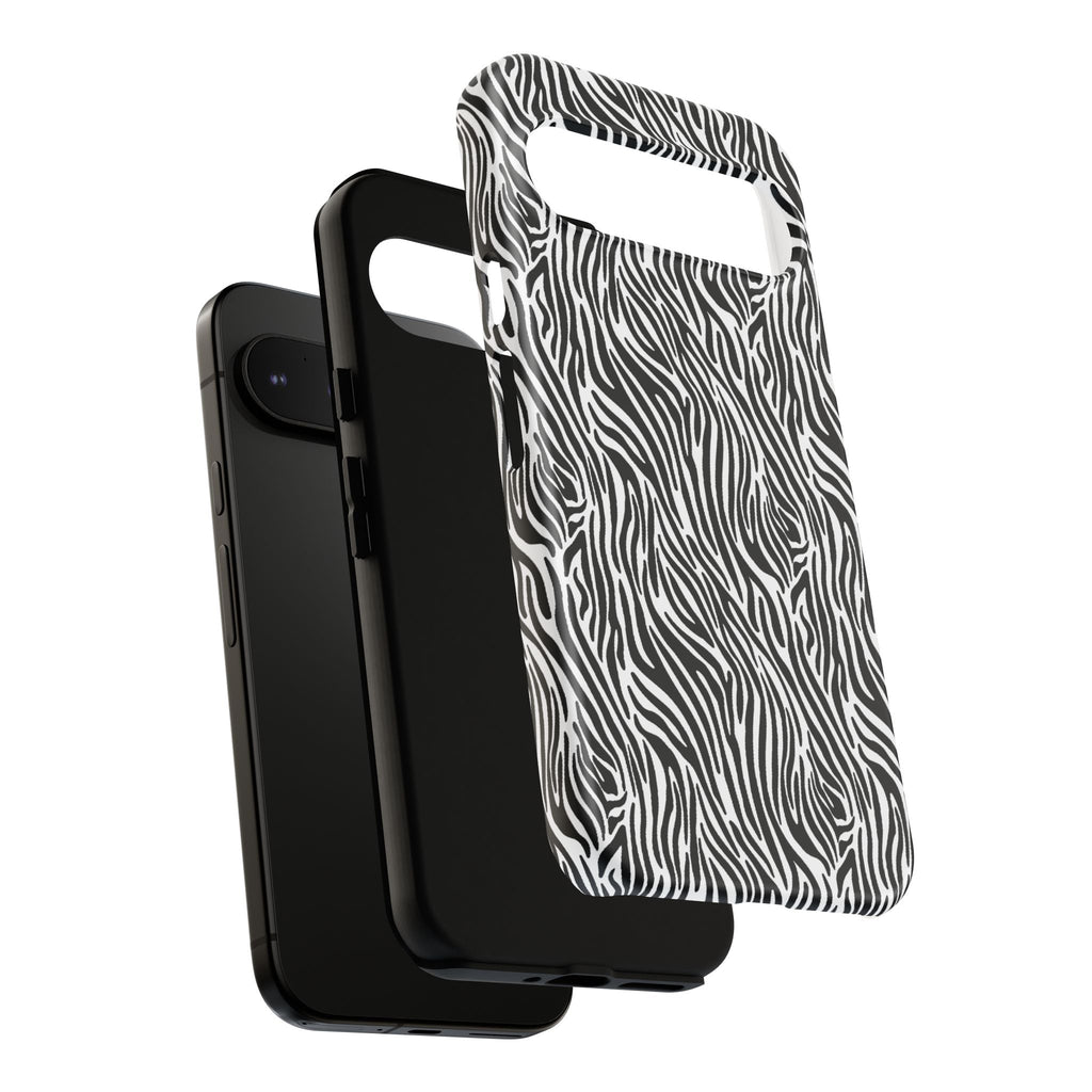 Black and White Zebra Print Tough Case iPhone, Galaxy and Google Pixel