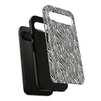 Black and White Zebra Print Tough Case iPhone, Galaxy and Google Pixel
