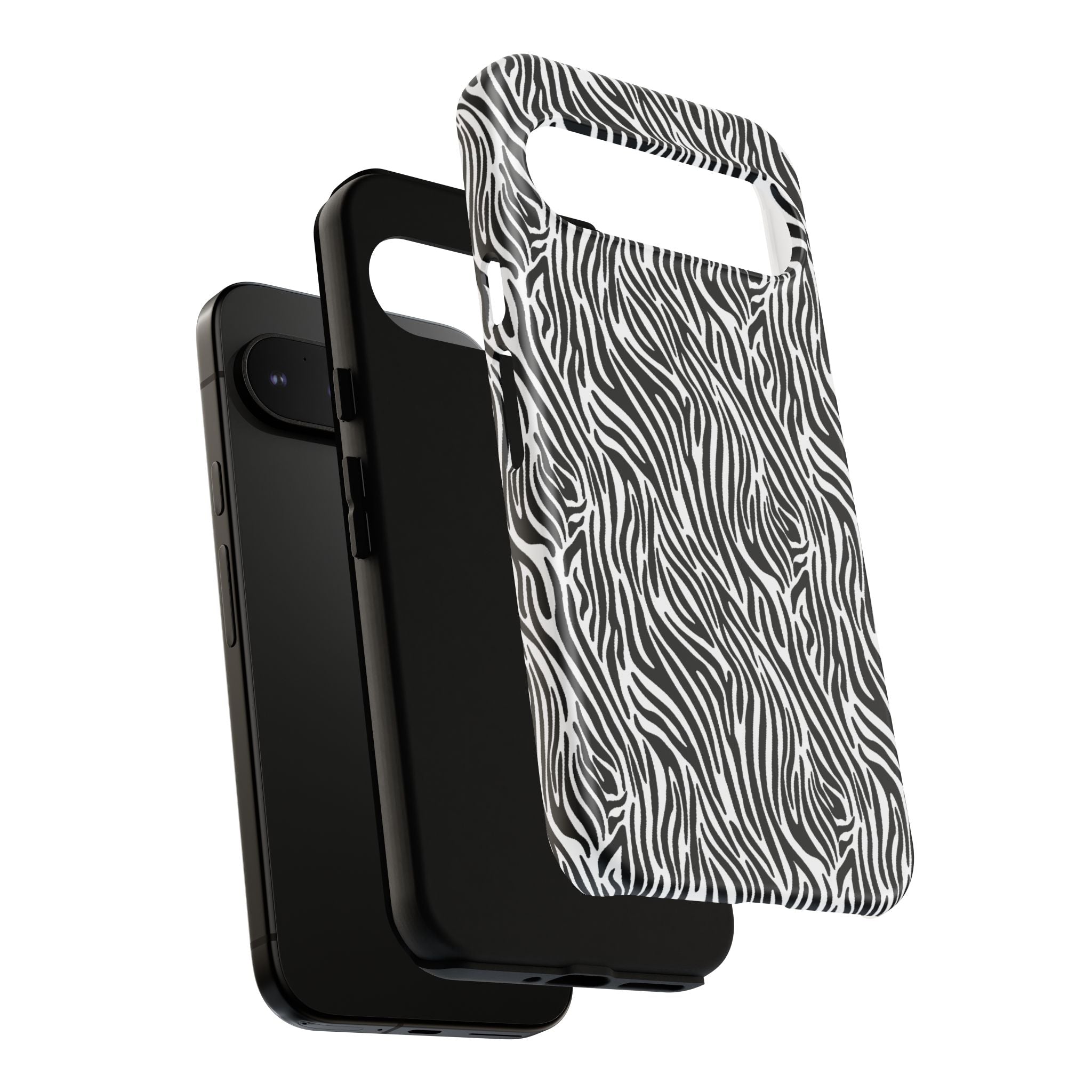Black and White Zebra Print Tough Case iPhone, Galaxy and Google Pixel