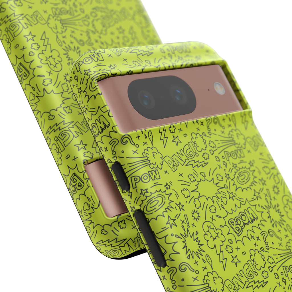 Neon Lime Wow Tough Case for iPhone, Galaxy, or Google Pixel