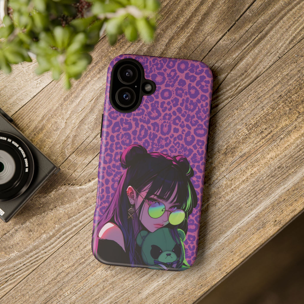 Purple Pink Leopard Kz iPhone, Galaxy and Google Tough Cases