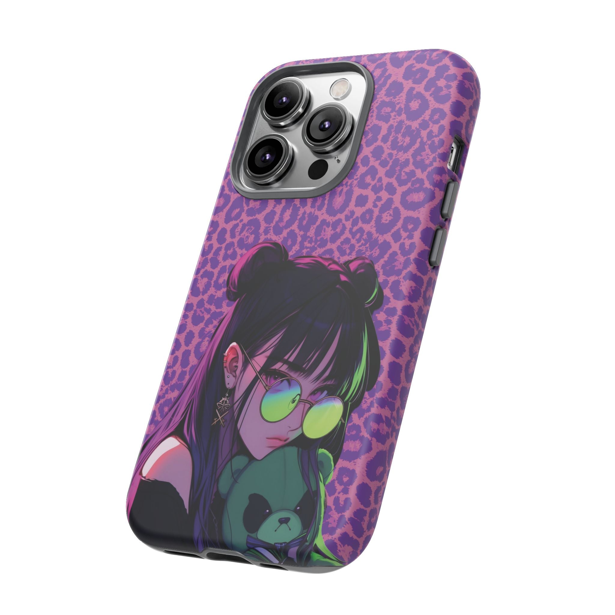 Purple Pink Leopard Kz iPhone, Galaxy and Google Tough Cases