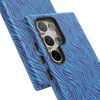 Zebra Print Blue and Purple Tough Case for iPhone, Galaxy or Google Pixel