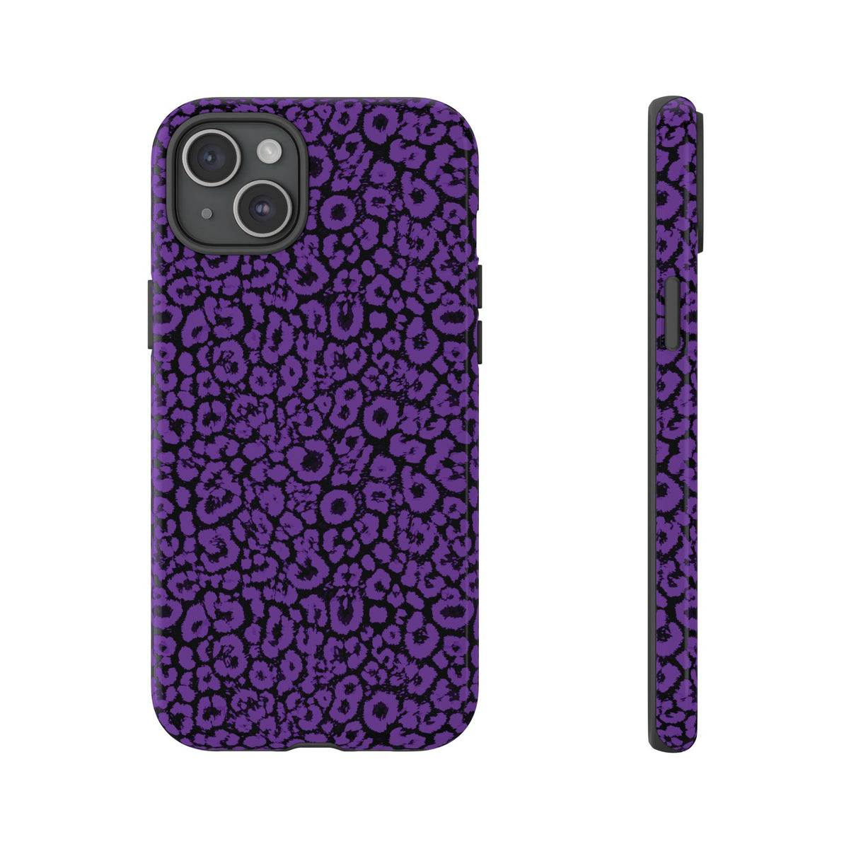 Purple Leopard Tough Case for iPhone, Galaxy or Google Pixel