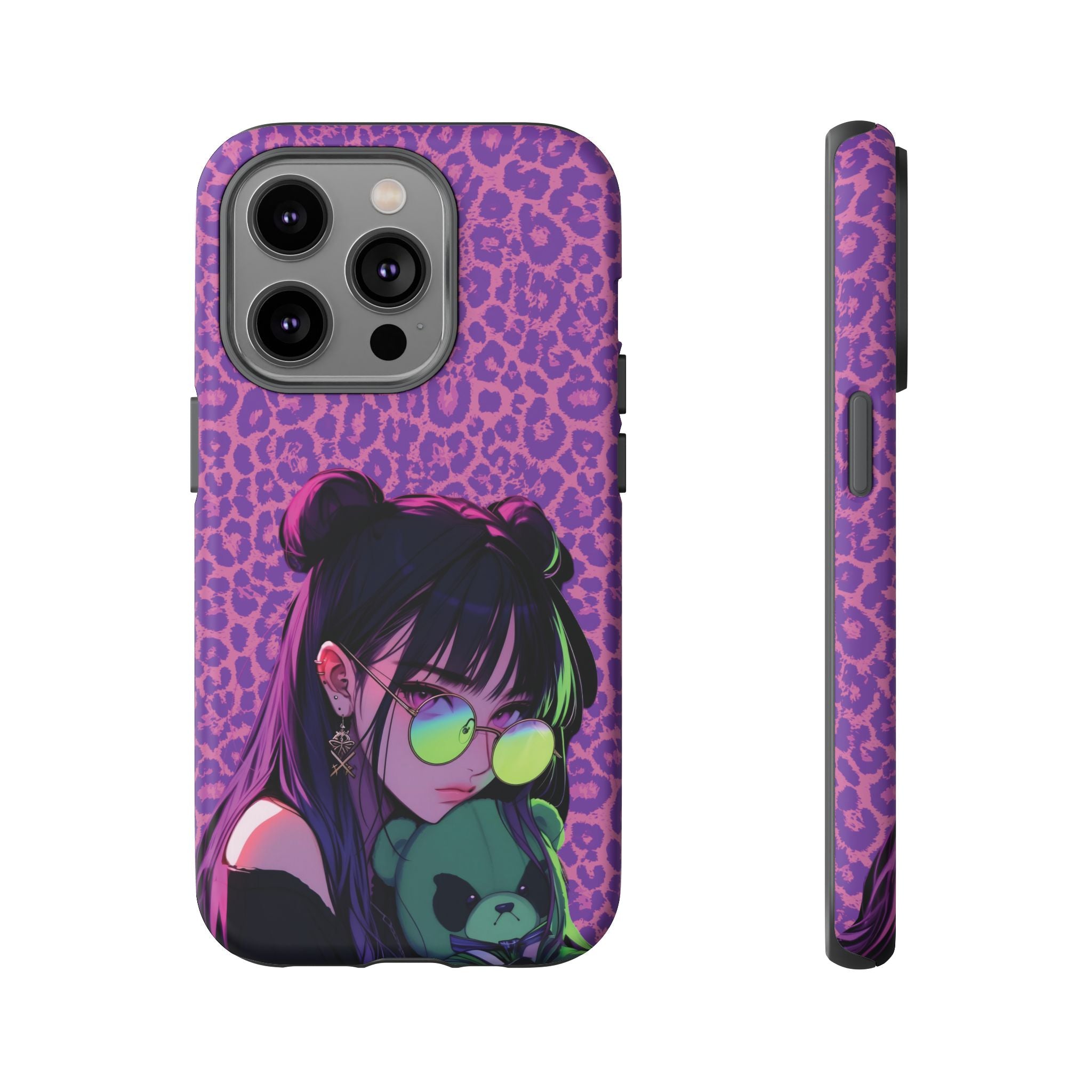 Purple Pink Leopard Kz iPhone, Galaxy and Google Tough Cases