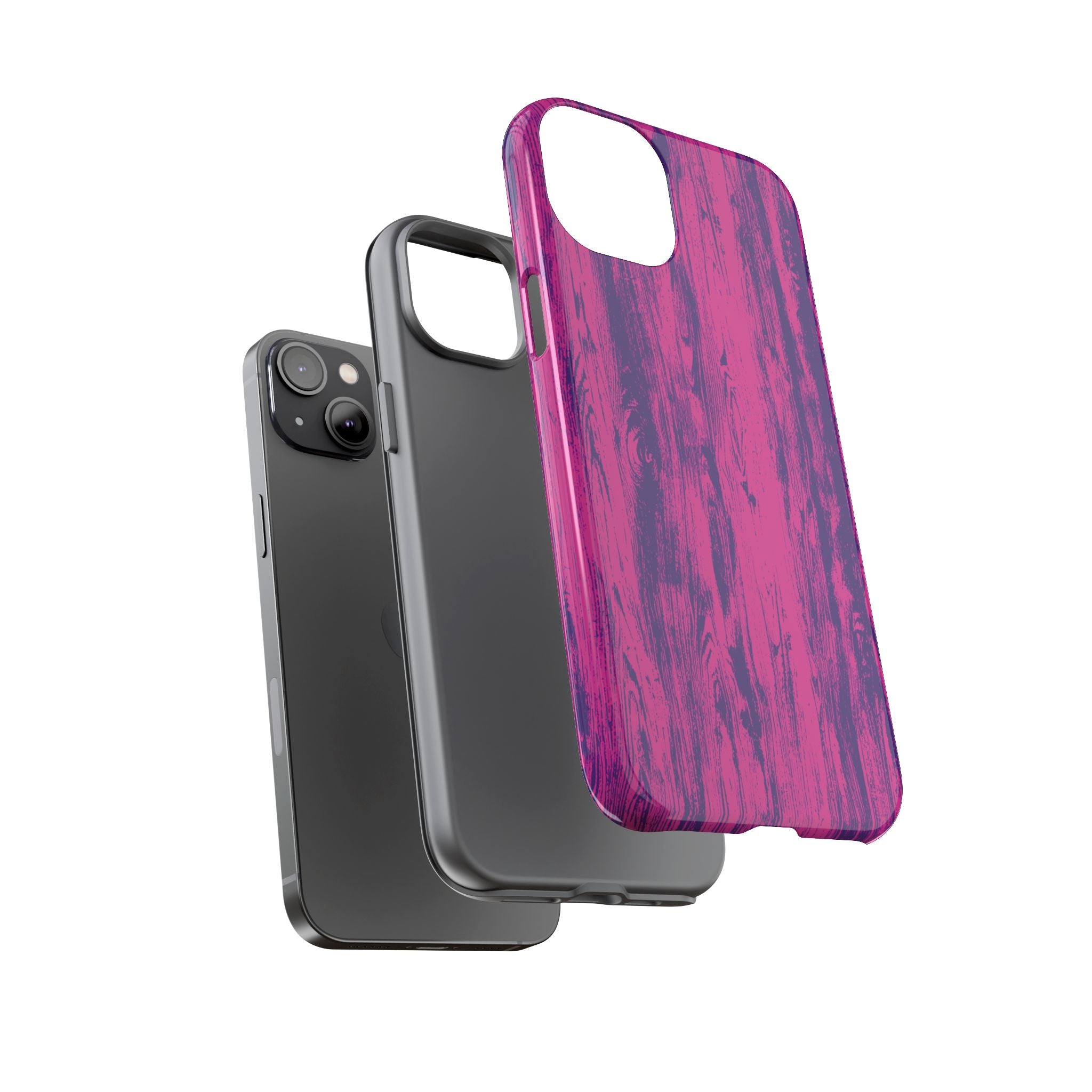 Pink Purple Wood Tough Phone Case iPhone, Galaxy, or Google Pixel