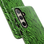 Neon Green Zebra Tough Phone Case iPhone, Galaxy, or Google Pixel