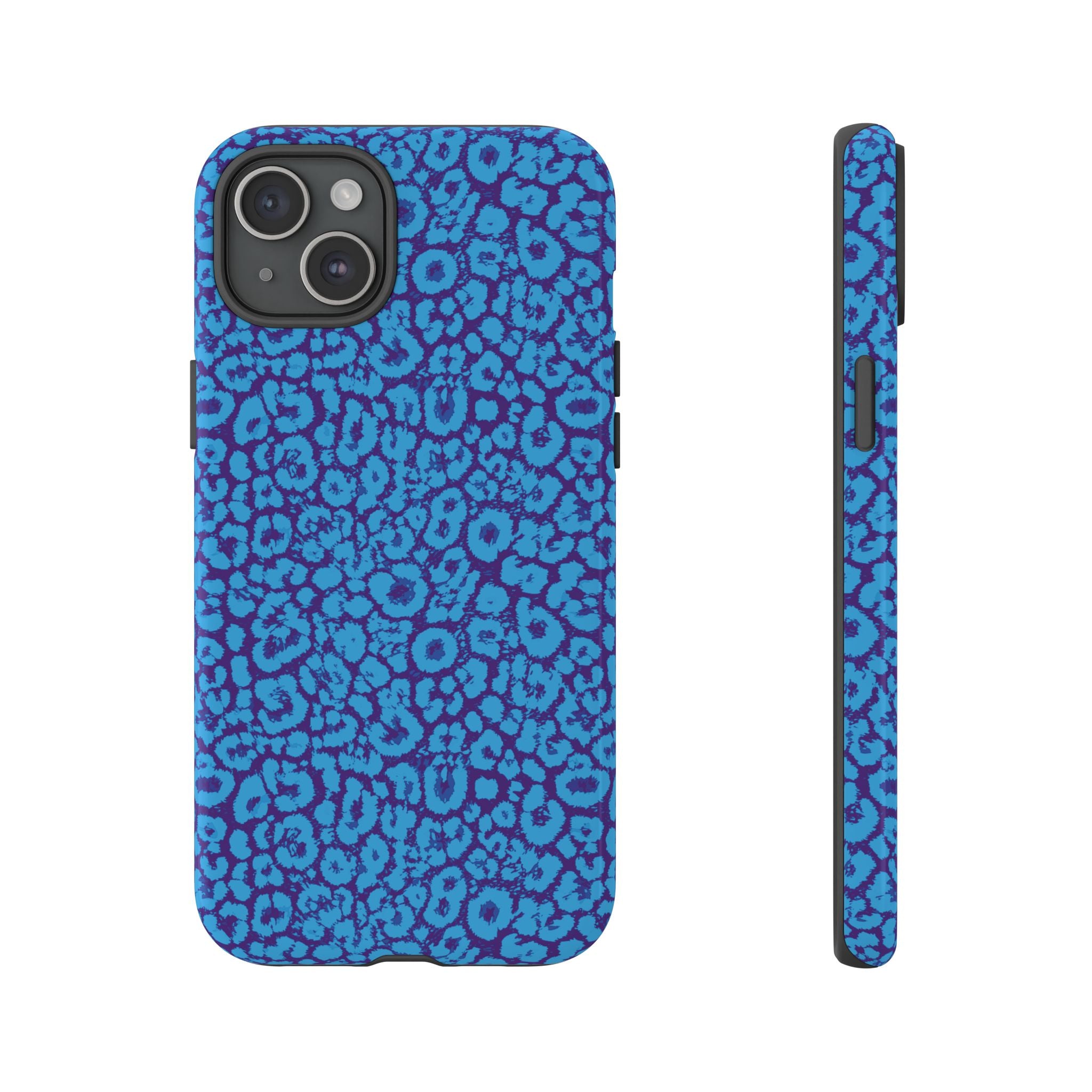 Blue Purple Leopard Tough Phone Case iPhone, Galaxy, or Google Pixel