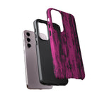 Hot Pink wood print Design Tough Phone Case for iPhone, Galaxy, or Google Pixel