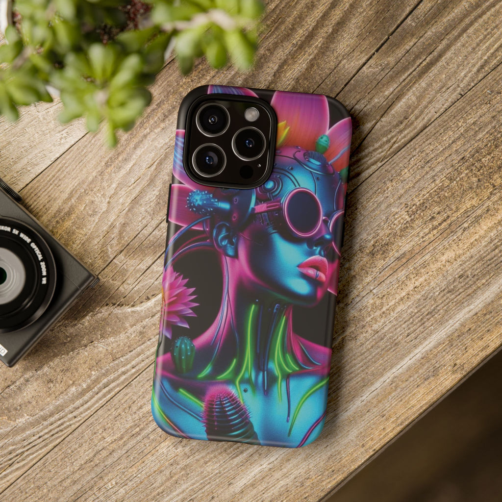 Neon Androgen Cactus Flower Tough Phone Case for iPhone, Galaxy, or Google Pixel