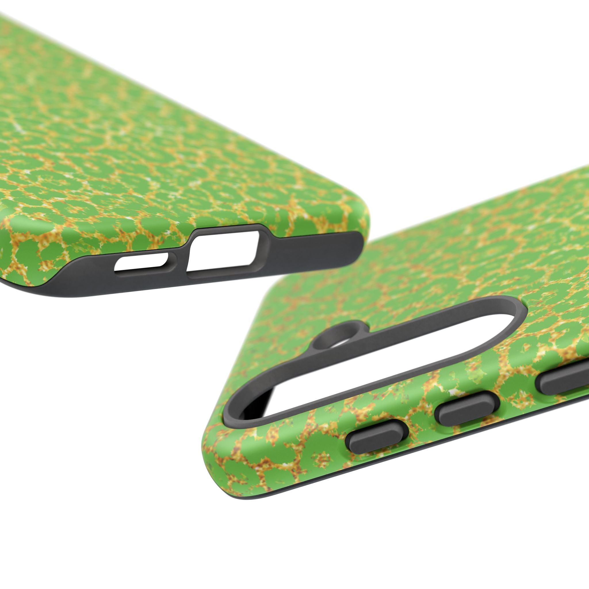 Neon Green Gold Leopard Tough Phone Case iPhone, Galaxy, or Google Pixel