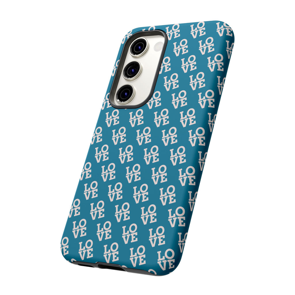 LOVE Teal Green Tough Phone Case iPhone, Galaxy, or Google Pixel
