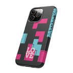 Retro Blocks LOVE Tough Case for iPhone, Galaxy or Google Pixel