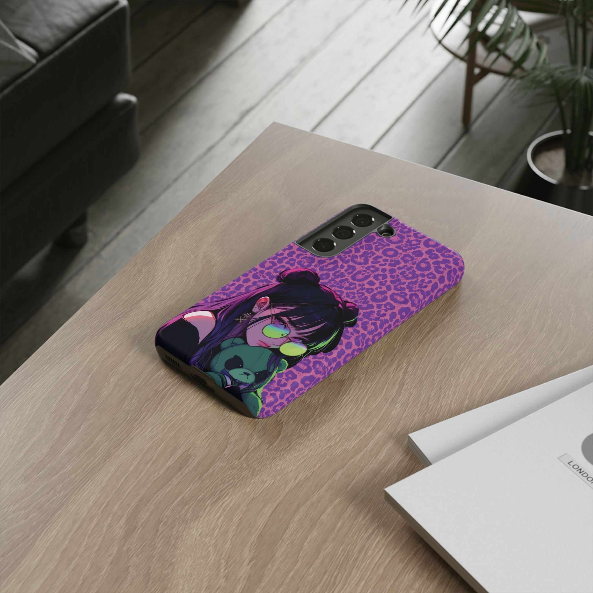 Purple Pink Leopard Kz iPhone, Galaxy and Google Tough Cases