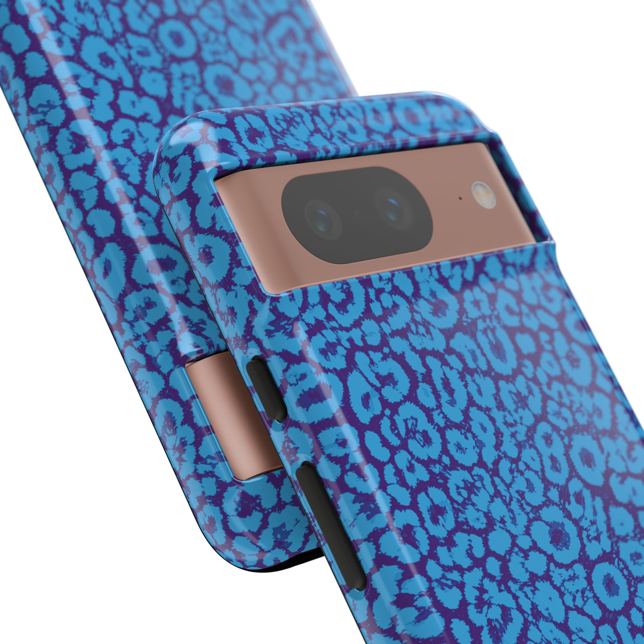 Blue Purple Leopard Tough Phone Case iPhone, Galaxy, or Google Pixel