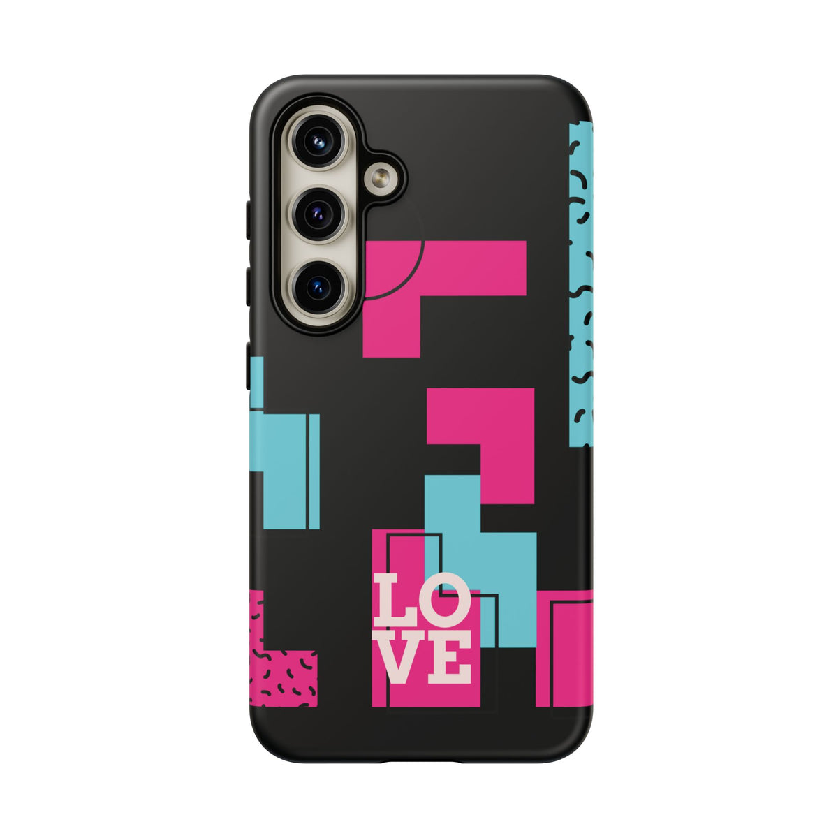 Retro Blocks LOVE Tough Case for iPhone, Galaxy or Google Pixel