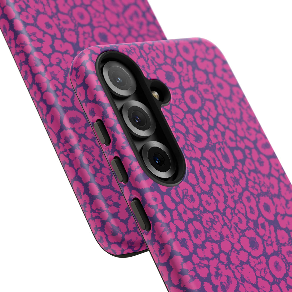 Pink Purple Leopard Tough Phone Case iPhone, Galaxy and Google Pixel