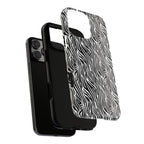 Black and White Zebra Print Tough Case iPhone, Galaxy and Google Pixel