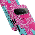 Retro Love Pink Leopard RG Tough Phone Case for iPhone, Galaxy, or Google Pixel