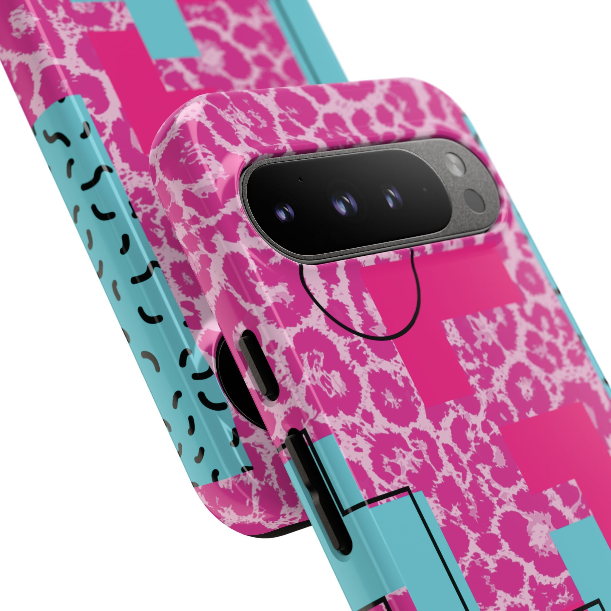 Retro Love Pink Leopard RG Tough Phone Case for iPhone, Galaxy, or Google Pixel