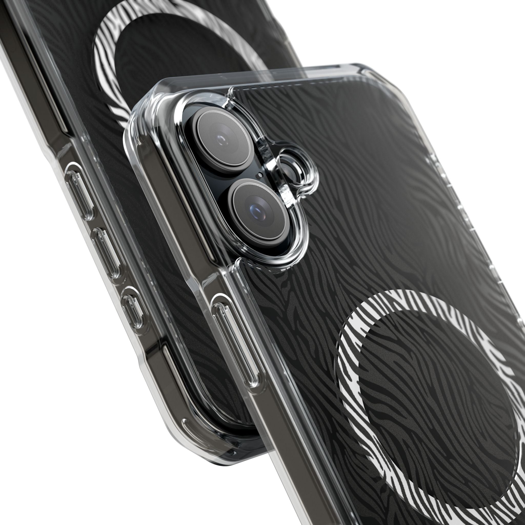 Zebra Magnetic iPhone 14, 15, 16 Series Clear Impact Cases