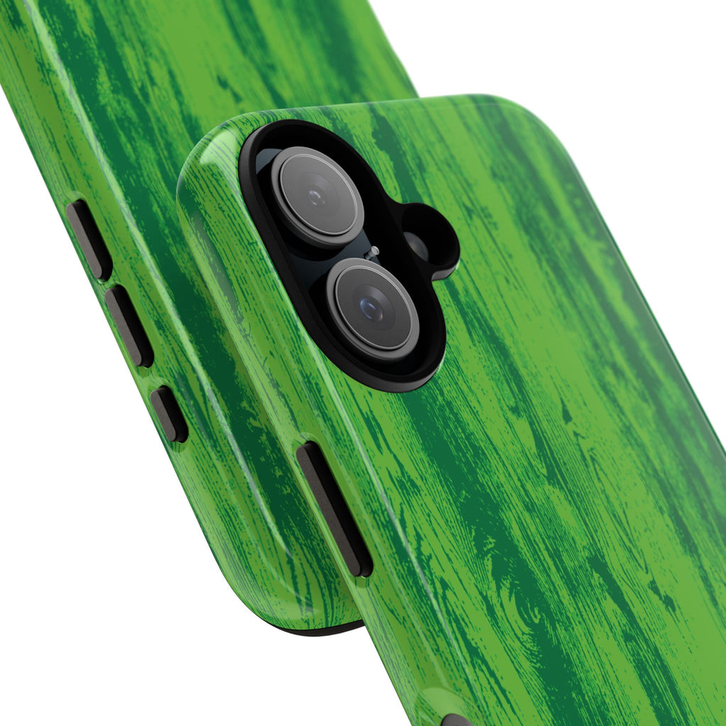 Neon Green Wood Tough Phone Case iPhone, Galaxy, or Google Pixel