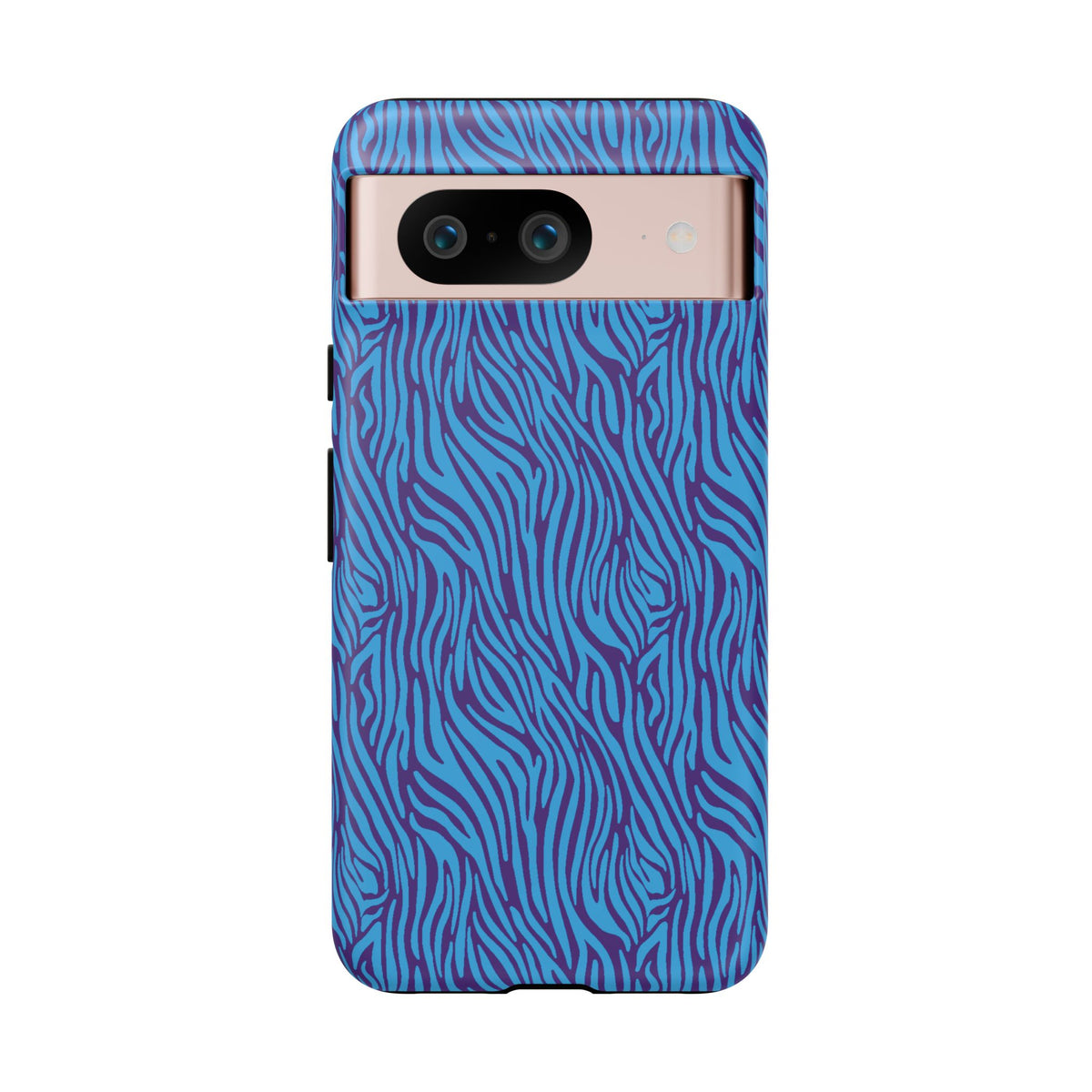 Zebra Print Blue and Purple Tough Case for iPhone, Galaxy or Google Pixel