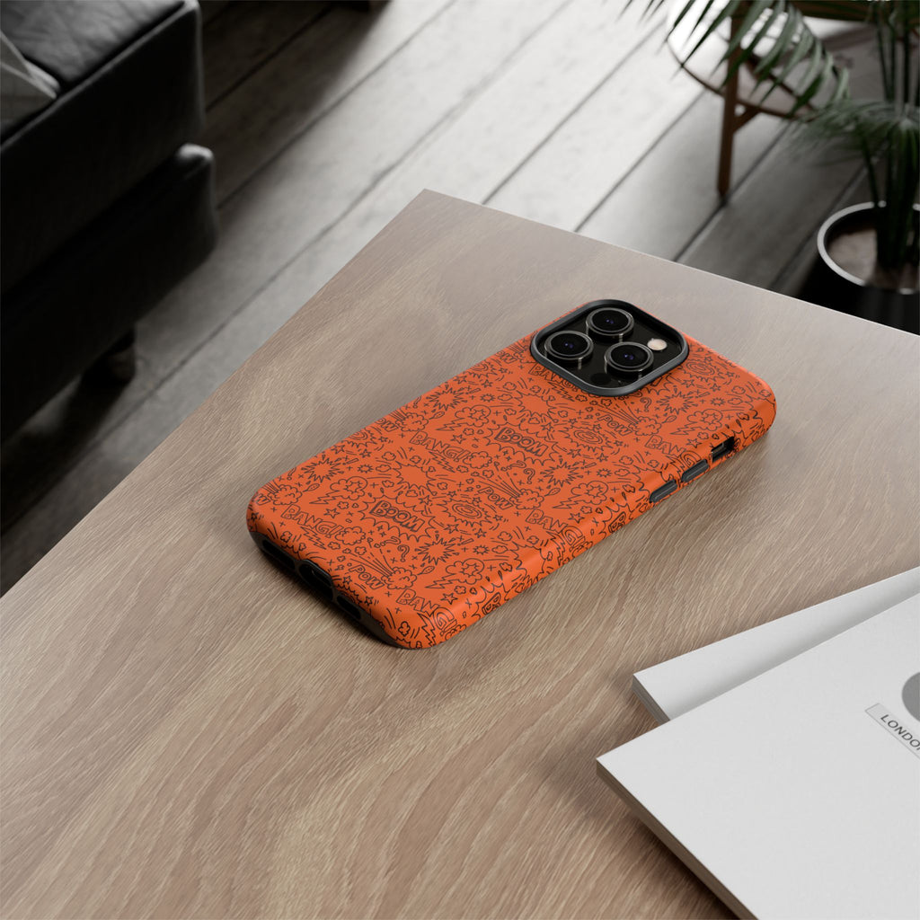 Wow Orange Tough Case for iPhone, Galaxy, or Google Pixel