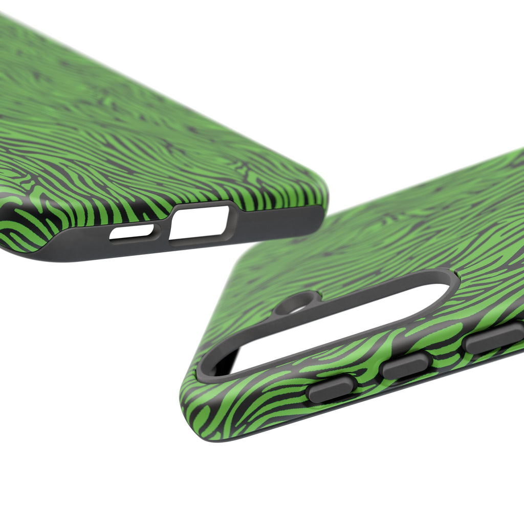 Neon Green Zebra Tough Phone Case iPhone, Galaxy, or Google Pixel