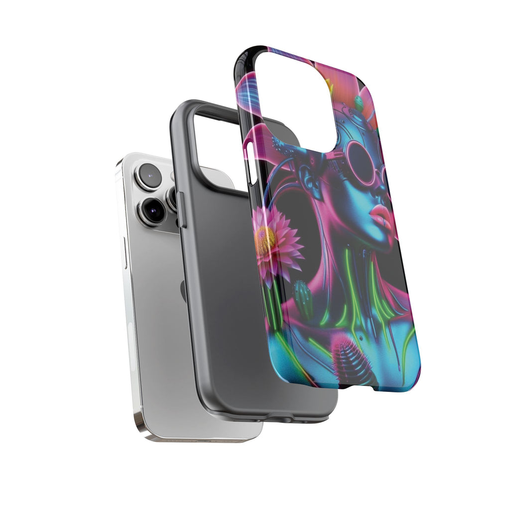 Neon Androgen Cactus Flower Tough Phone Case for iPhone, Galaxy, or Google Pixel