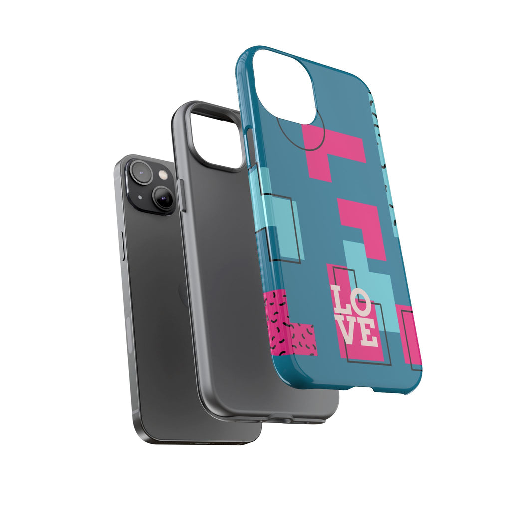 LOVE Teal Green Tough Phone Case for iPhone, Galaxy, or Google Pixel