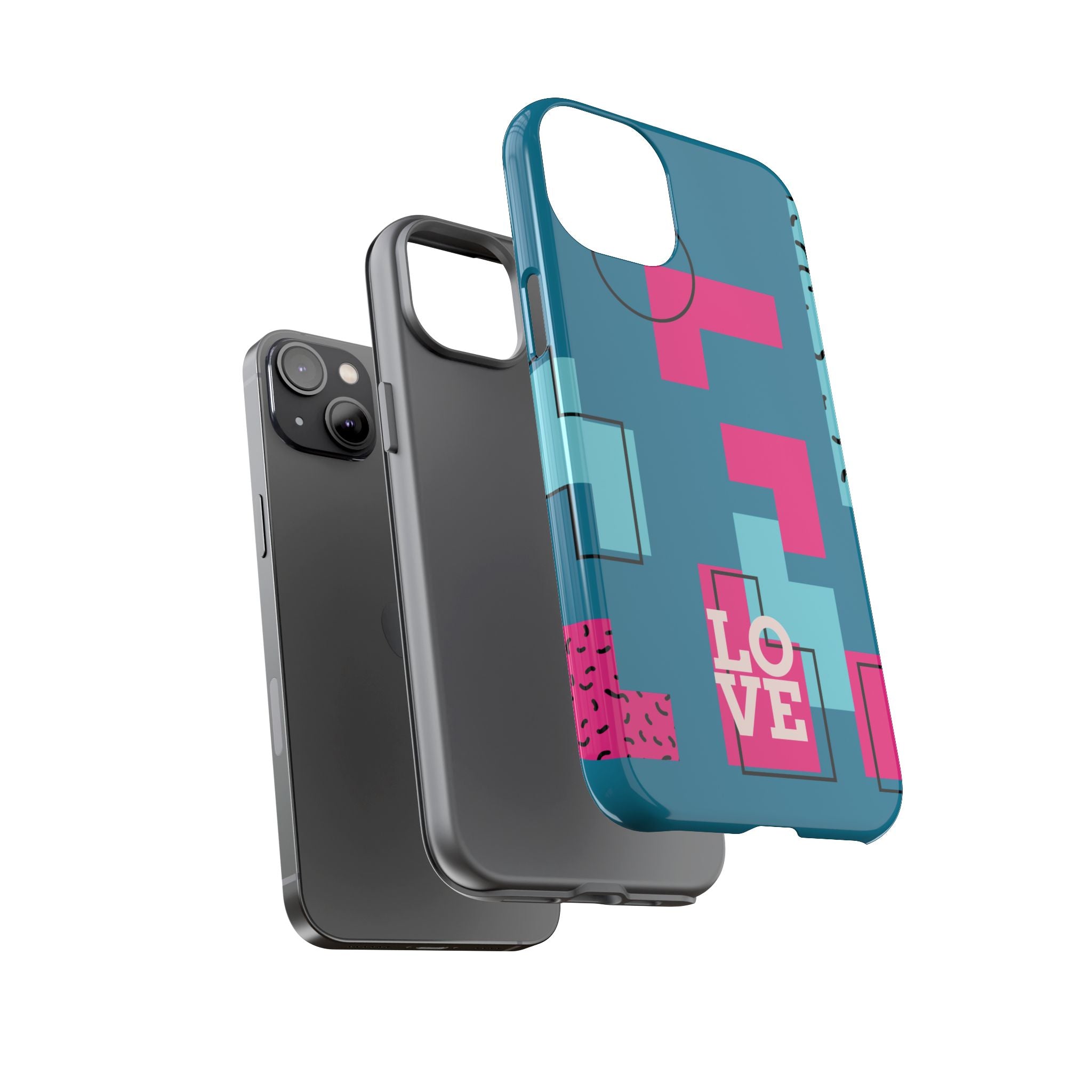 LOVE Teal Green Tough Phone Case for iPhone, Galaxy, or Google Pixel