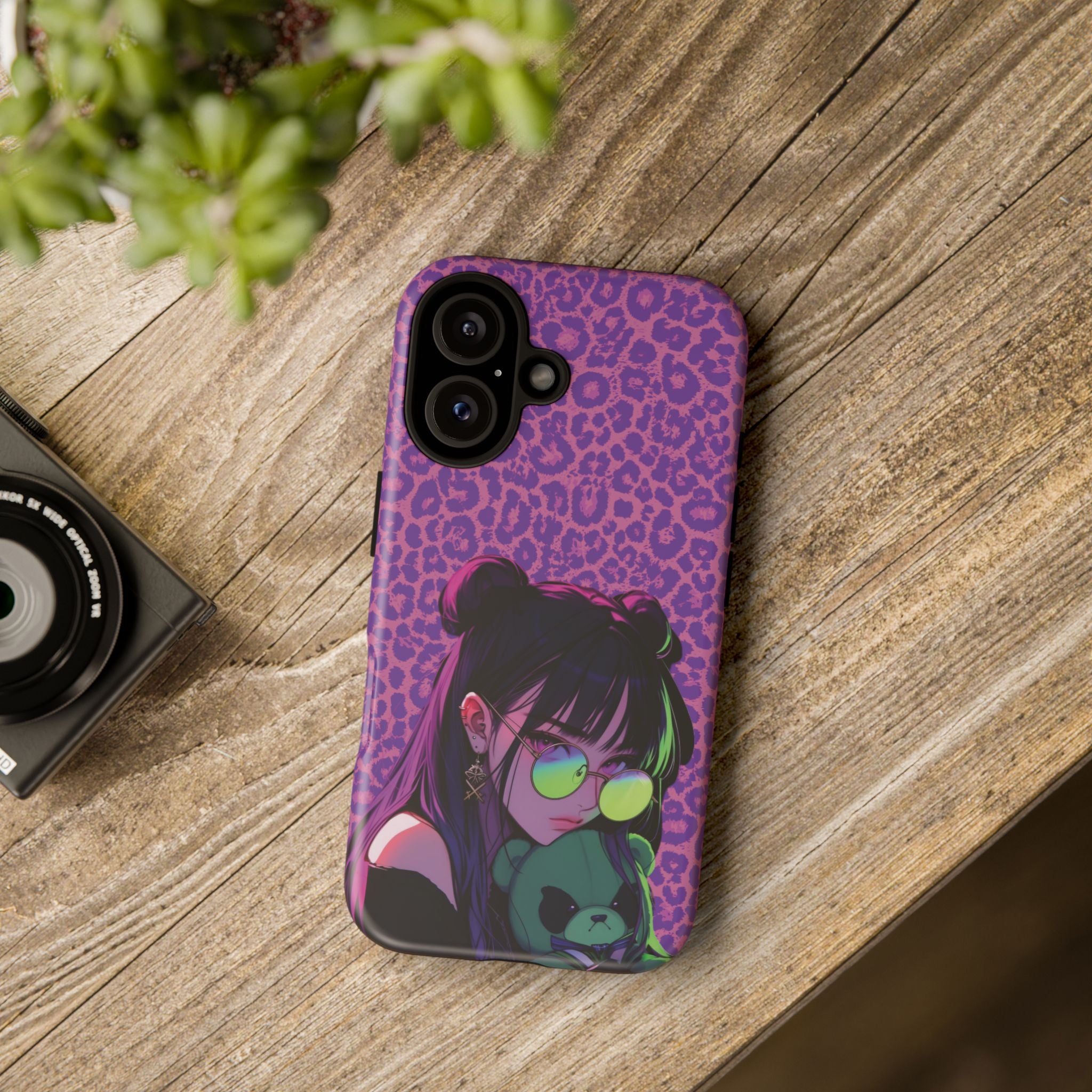 Purple Pink Leopard Kz iPhone, Galaxy and Google Tough Cases