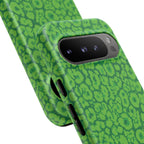 Neon Green Leopard Tough Phone Case for iPhone, Galaxy, or Google Pixel