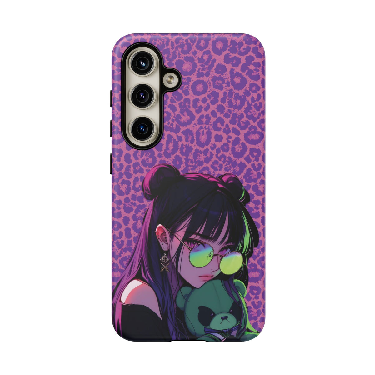 Purple Pink Leopard Kz iPhone, Galaxy and Google Tough Cases