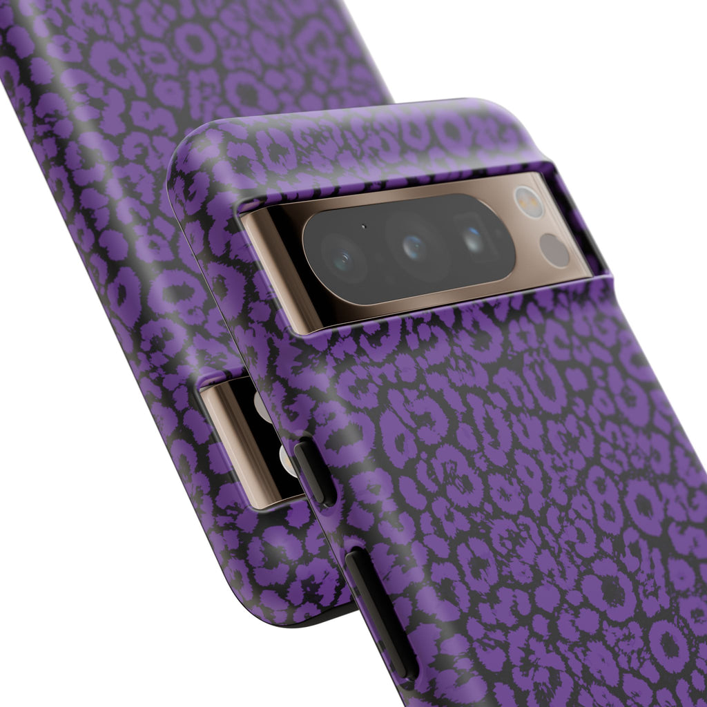 Purple Leopard Tough Case for iPhone, Galaxy or Google Pixel