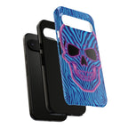 Neon Zebra Skull Tough Phone Case for iPhone, Galaxy, or Google Pixel