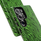Neon Green Zebra Tough Phone Case iPhone, Galaxy, or Google Pixel