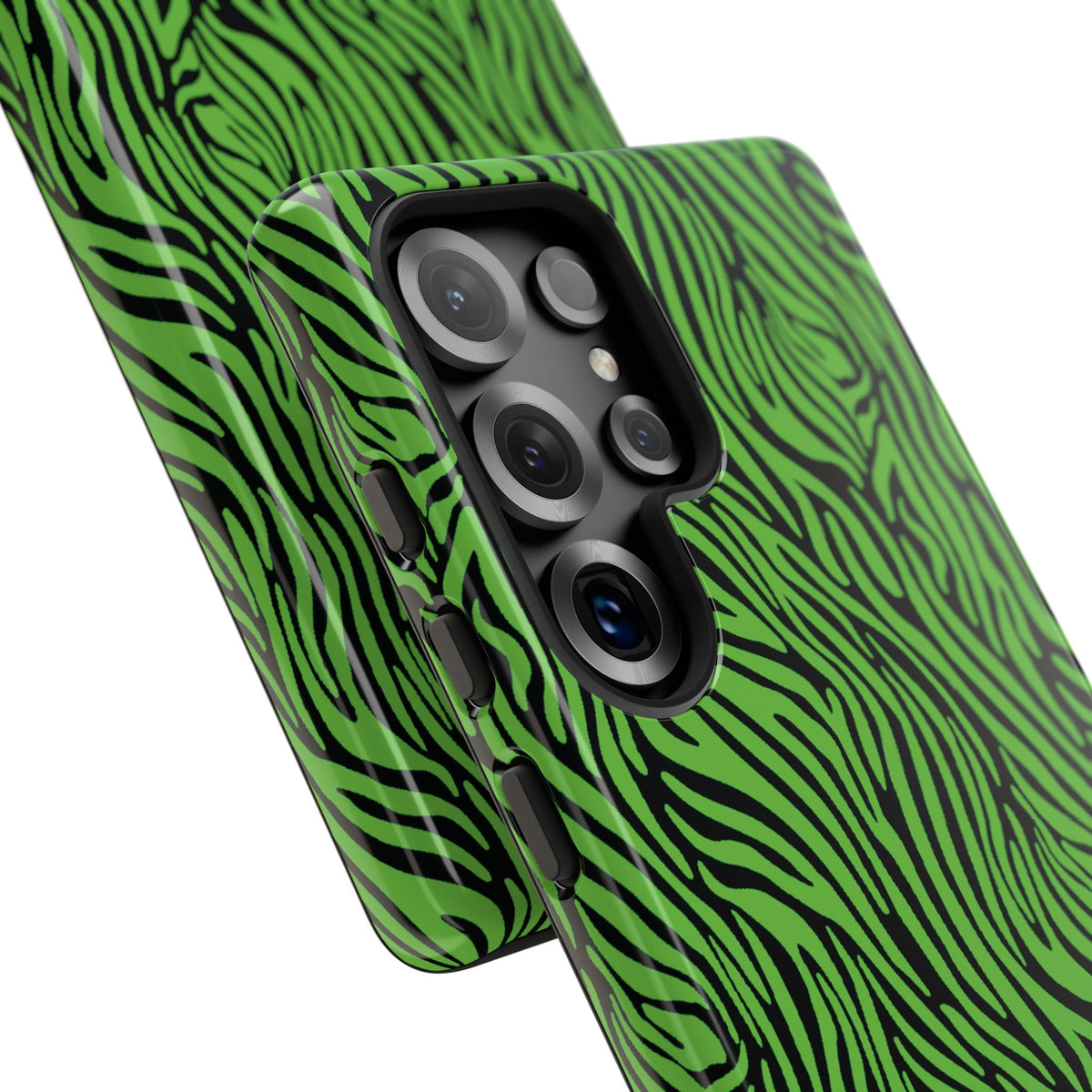 Neon Green Zebra Tough Phone Case iPhone, Galaxy, or Google Pixel