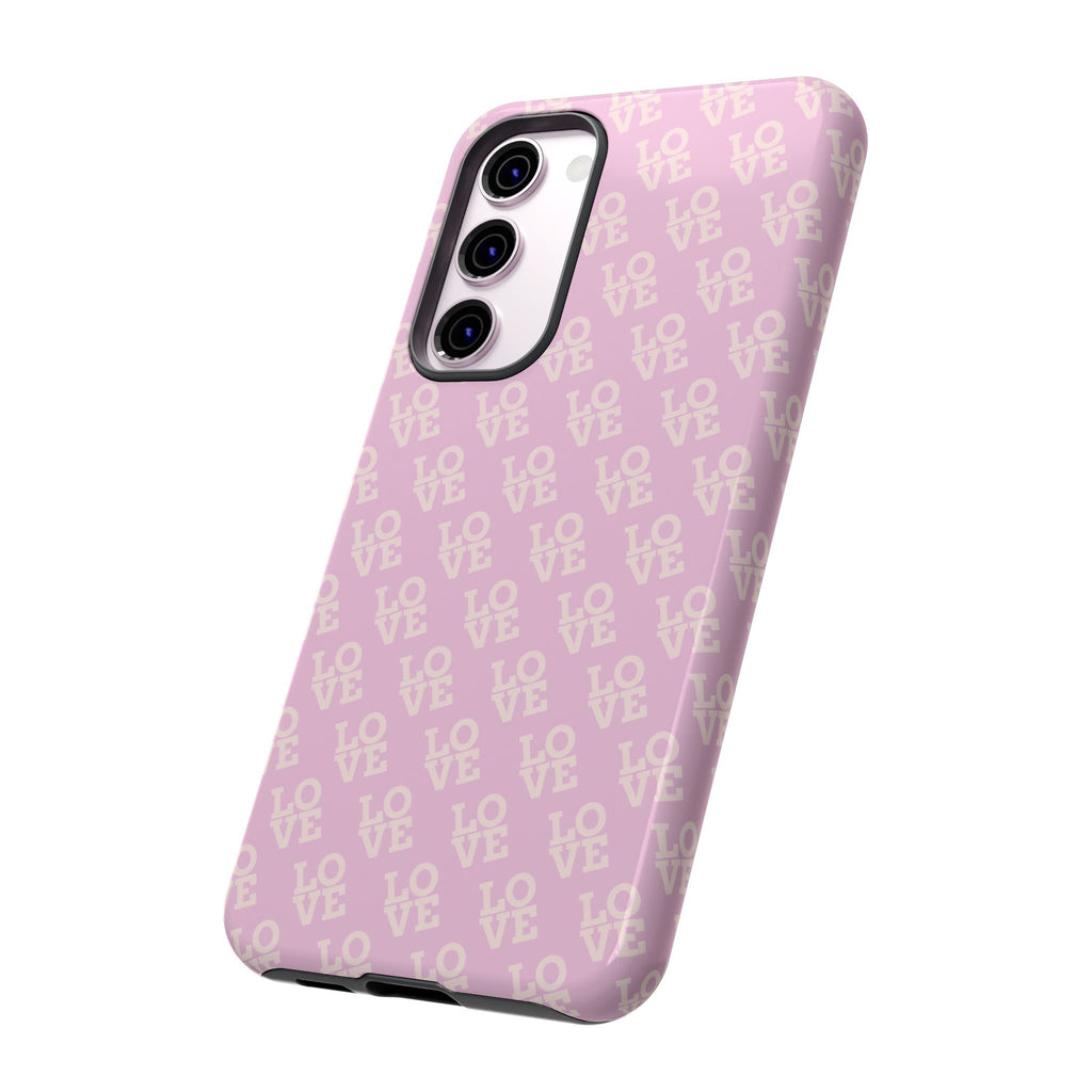 LOVE Pink Tough Phone Case for iPhone, Galaxy, or Google Pixel