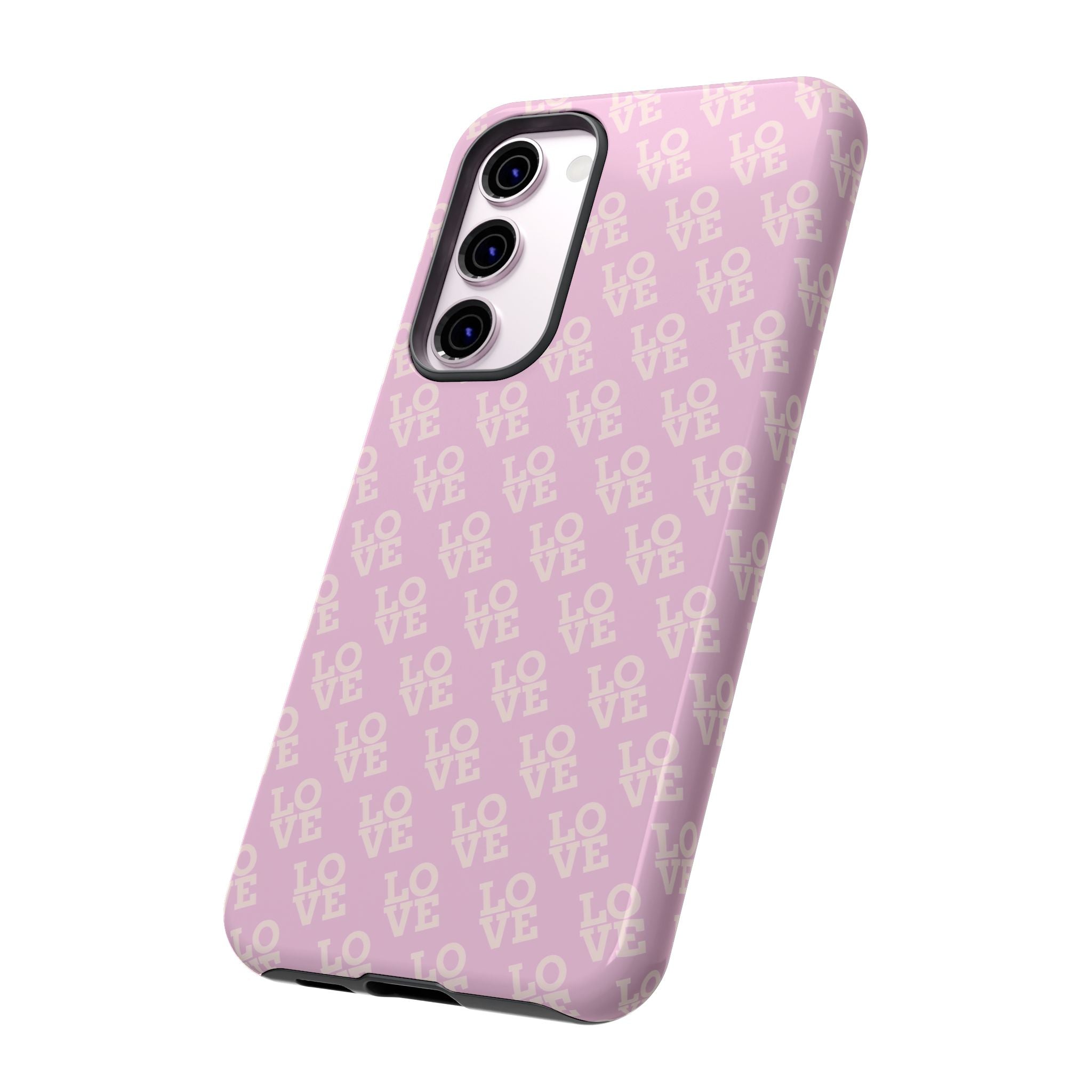LOVE Pink Tough Phone Case for iPhone, Galaxy, or Google Pixel
