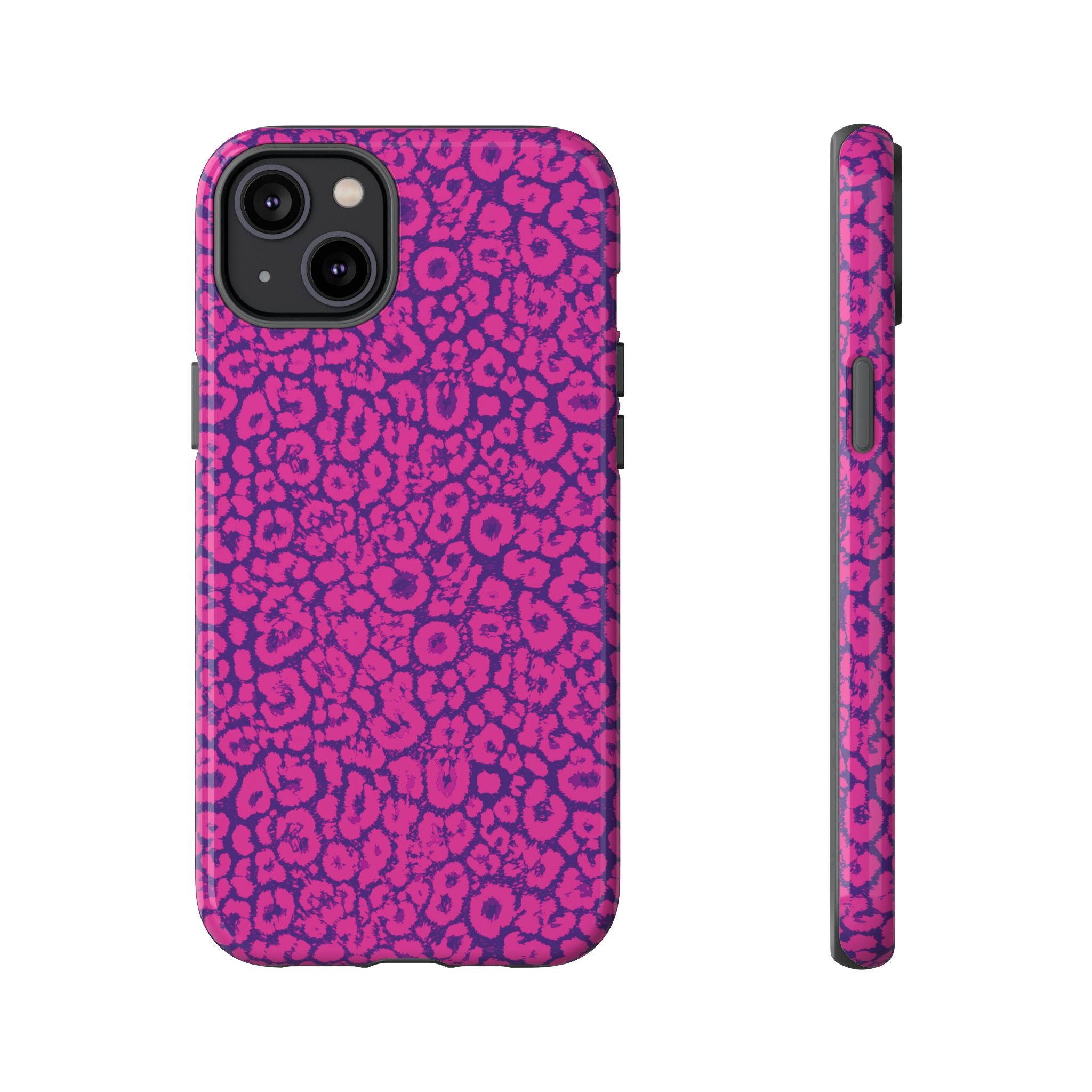 Pink Purple Leopard Tough Phone Case iPhone, Galaxy and Google Pixel