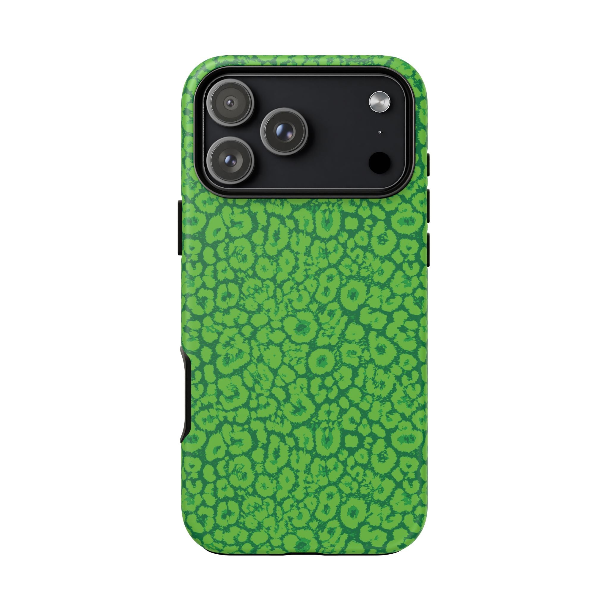 Neon Green Leopard Tough Phone Case for iPhone, Galaxy, or Google Pixel