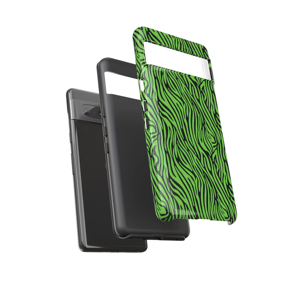 Neon Green Zebra Tough Phone Case iPhone, Galaxy, or Google Pixel