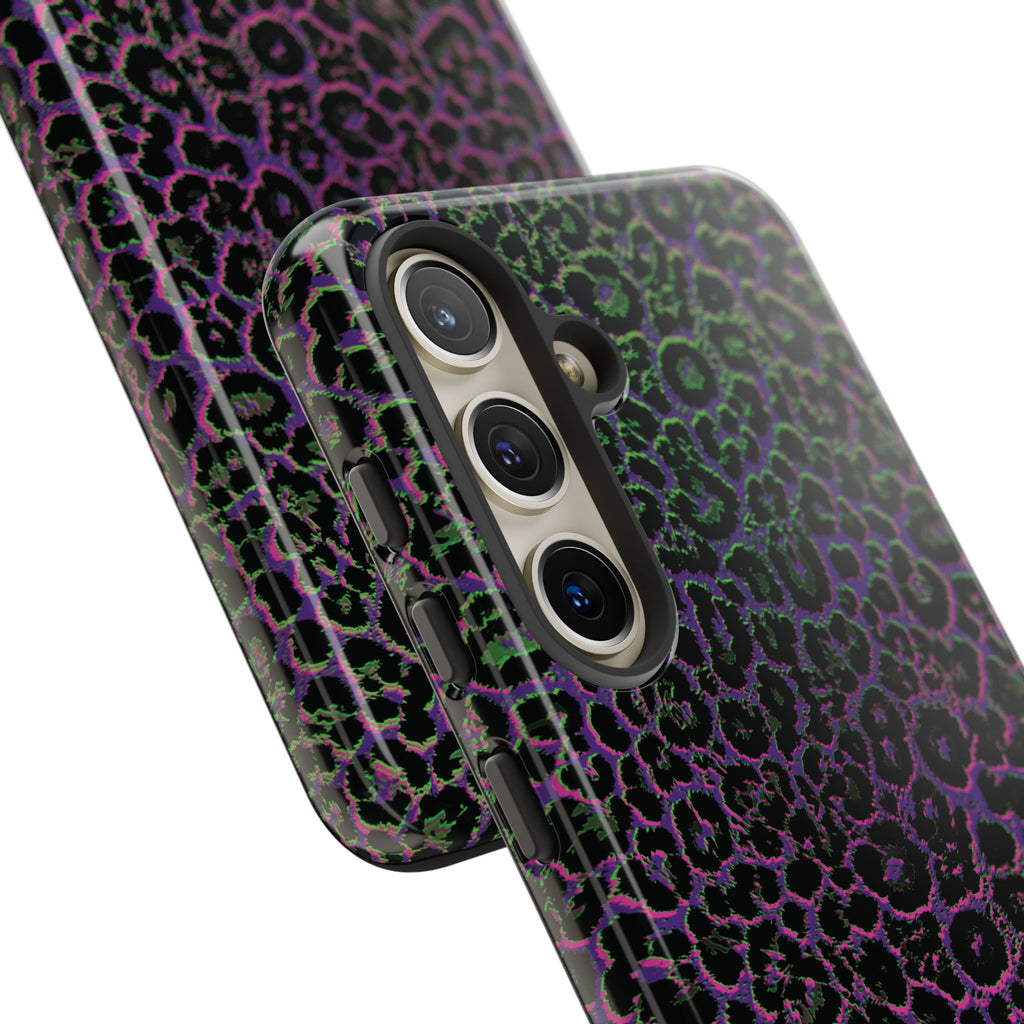 Colorful Leopard Tough Phone Case for iPhone, Galaxy, or Google Pixel