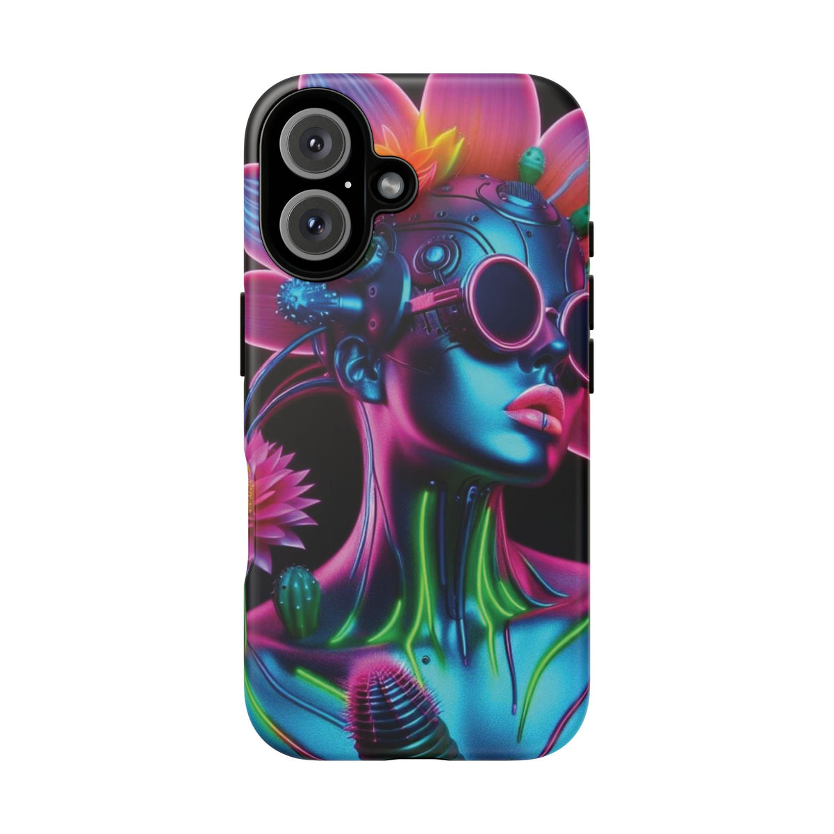 Neon Androgen Cactus Flower Tough Phone Case for iPhone, Galaxy, or Google Pixel