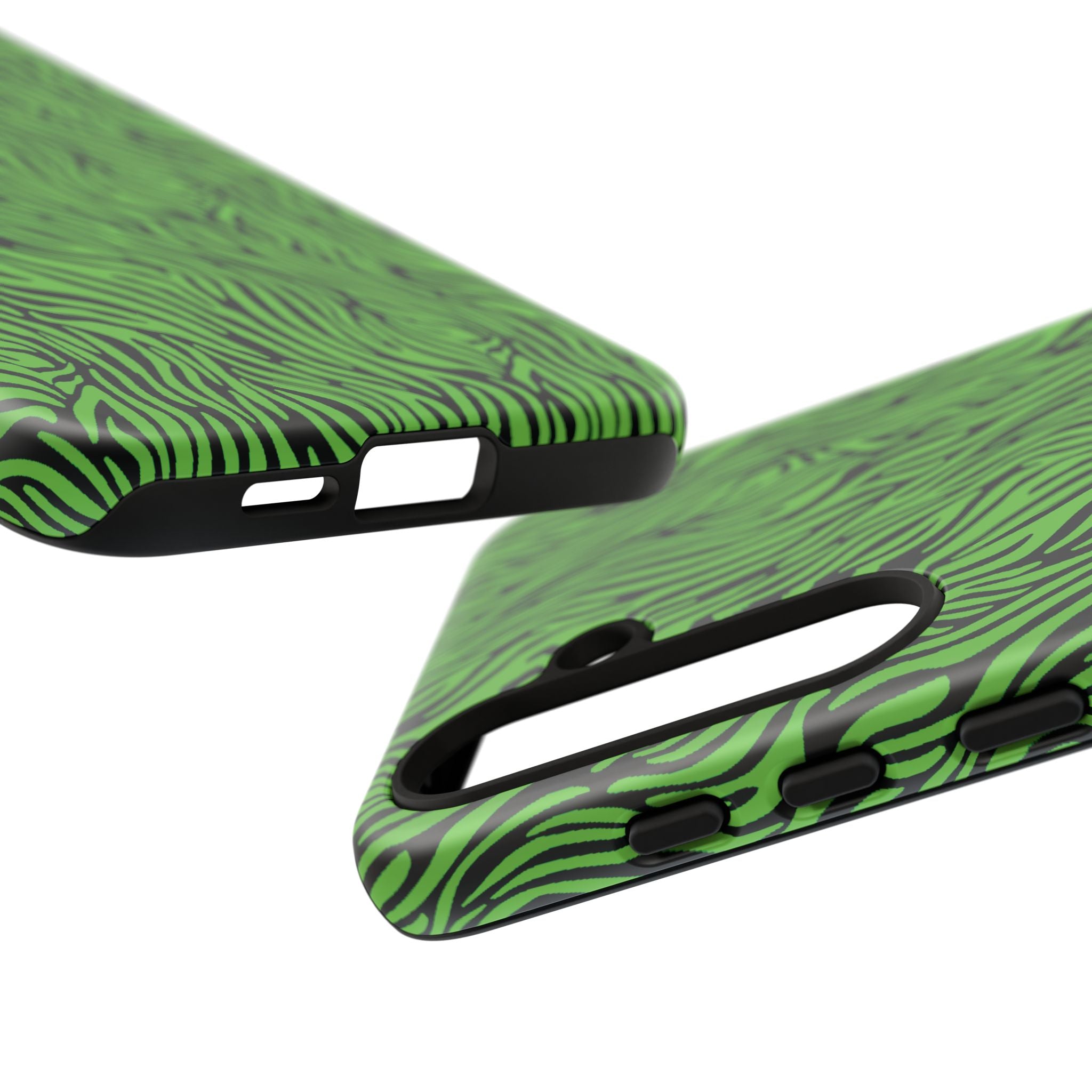 Neon Green Zebra Tough Phone Case iPhone, Galaxy, or Google Pixel