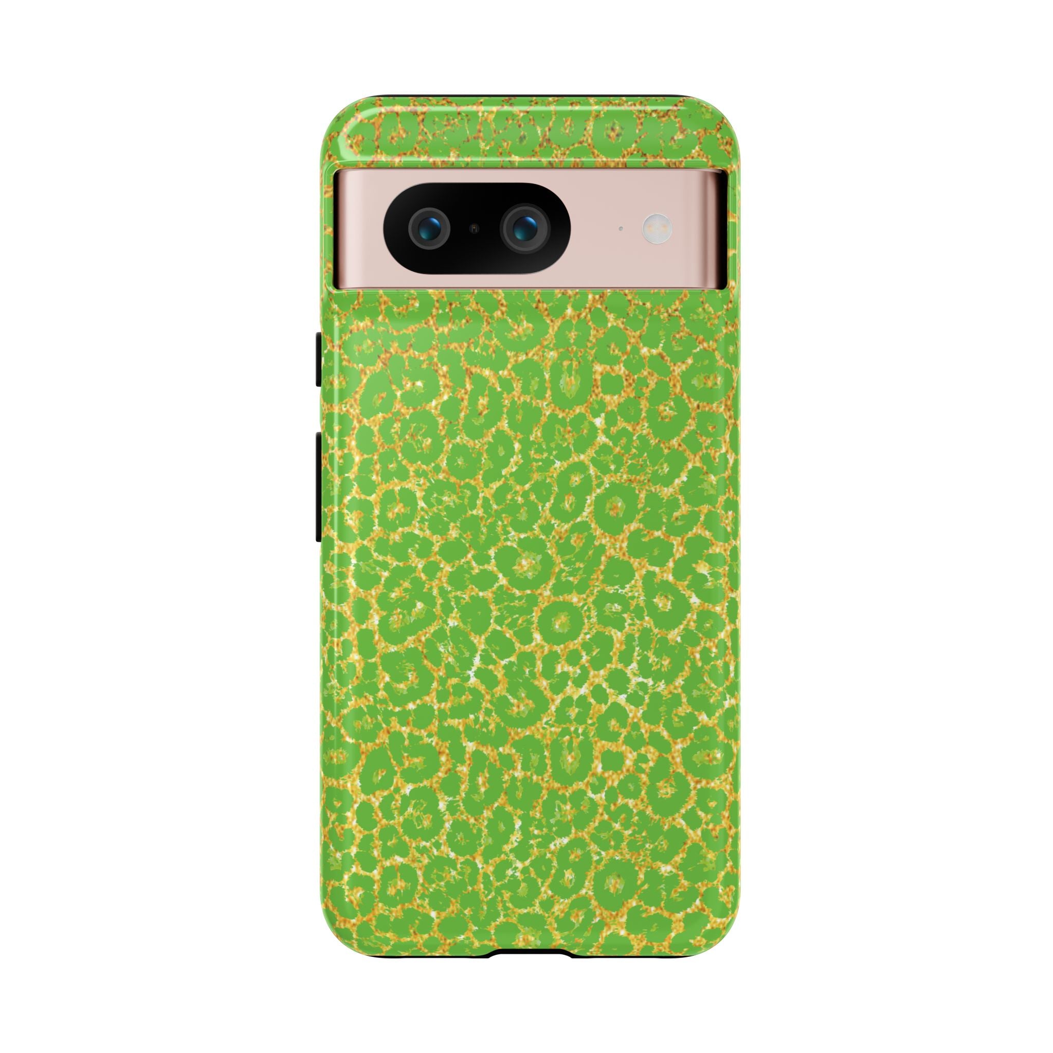 Neon Green Gold Leopard Tough Phone Case iPhone, Galaxy, or Google Pixel